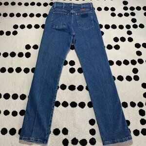 Vintage Wrangler Cowboy Cut Faded Dark Denim Straight Leg Western Jeans